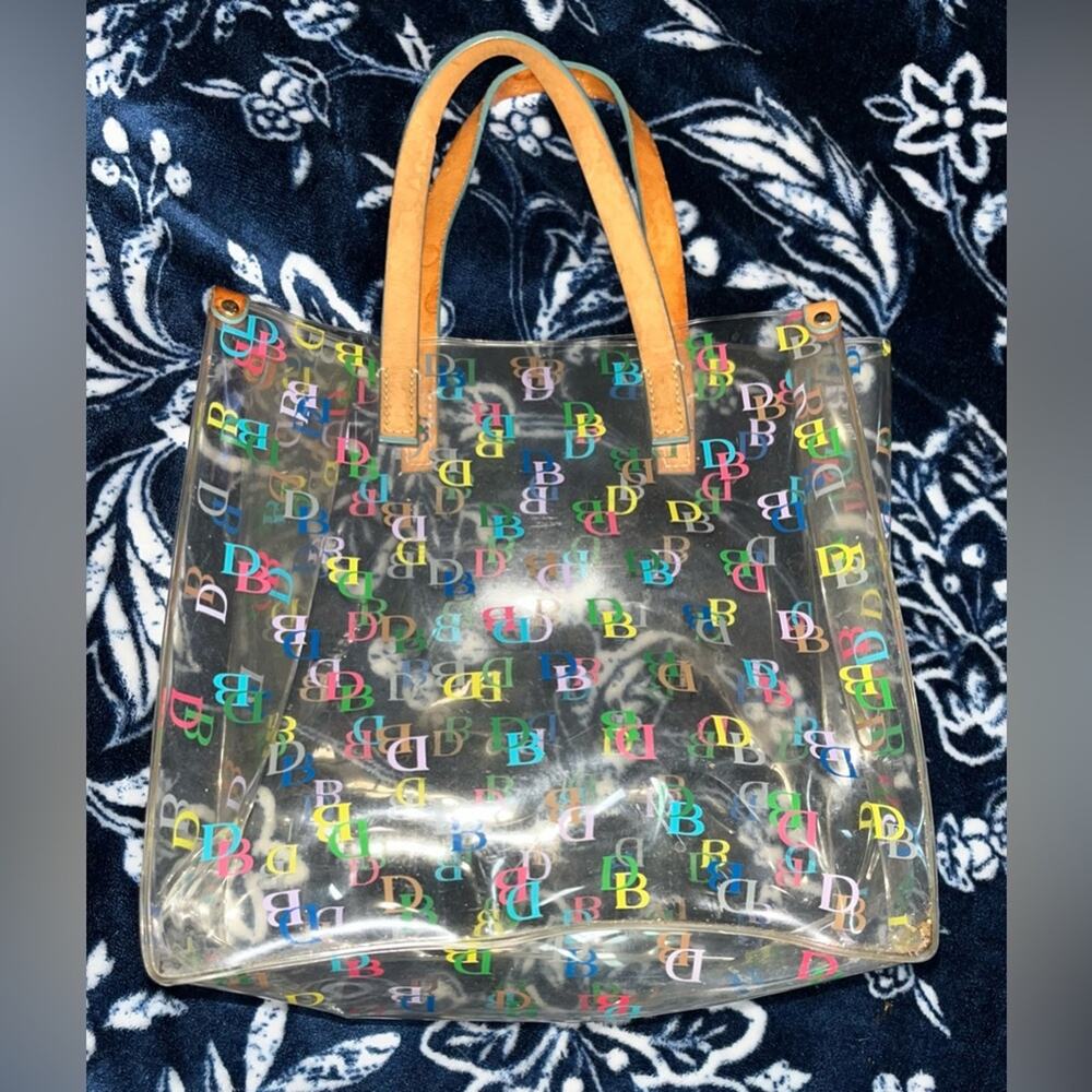 Vintage DOONEY & BOURKE Signature DB Small Clear Lunch Mini Tote - Picture 3 of 8